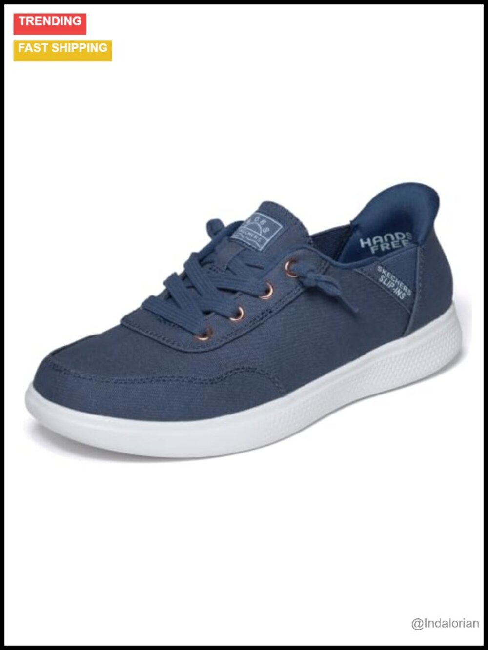 Skechers Women's Slip-On Sneakers Memory Foam Vegan Canvas Comfort